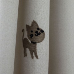 Tenda Oscurante Contemporanea Max Su Misura Con Ricamo Gatto Sorridente Per Camera Da Letto