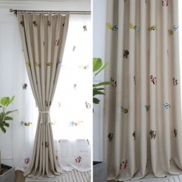 Tenda Oscurante Contemporanea Max Su Misura Con Ricamo Gatto Sorridente Per Camera Da Letto