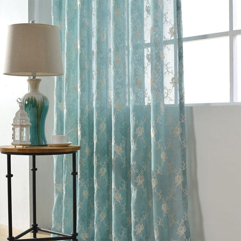 Tende In Voile Ricamate Con Motivi Vegetali, Per Soggiorno, Camera Da Letto, Tenda Su Misura