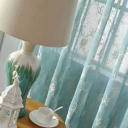 Tende In Voile Ricamate Con Motivi Vegetali, Per Soggiorno, Camera Da Letto, Tenda Su Misura
