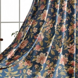 Tenda Per Soggiorno Su Misura, Tenda Blu Con Stampa Magnifica, Trattamento Per Finestre Della Camera Da Letto