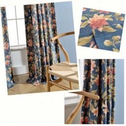 Tenda Per Soggiorno Su Misura, Tenda Blu Con Stampa Magnifica, Trattamento Per Finestre Della Camera Da Letto