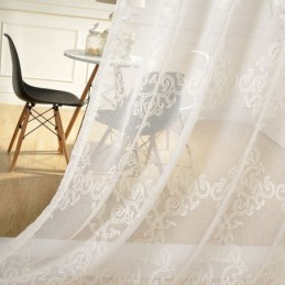 Tenda Trasparente Ricamata Su Misura, Decorazione Bianca Per Finestre, Soggiorno, Camera Da Letto