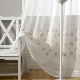 Tenda Nordica In Tulle Ricamato, Su Misura, In Voile Floreale, Trasparente, Per Soggiorno