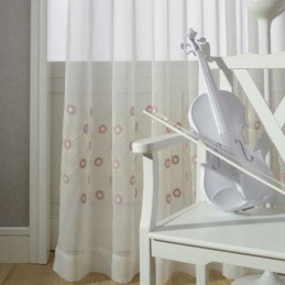 Tenda Nordica In Tulle Ricamato, Su Misura, In Voile Floreale, Trasparente, Per Soggiorno