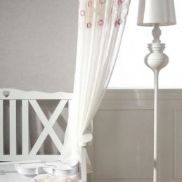 Tenda Nordica In Tulle Ricamato, Su Misura, In Voile Floreale, Trasparente, Per Soggiorno