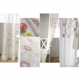 Tenda Nordica In Tulle Ricamato, Su Misura, In Voile Floreale, Trasparente, Per Soggiorno