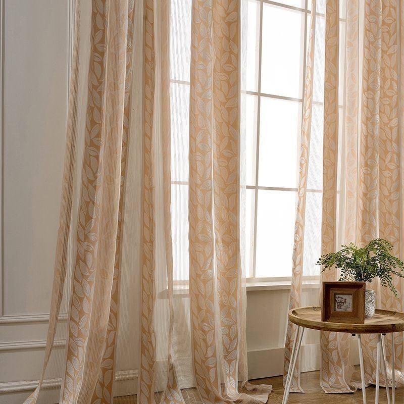 Tende In Tulle Jacquard A Foglia, Tende Trasparenti Nordiche Per Il Soggiorno
