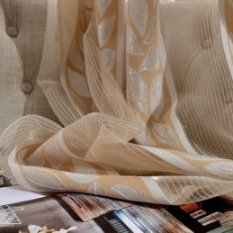 Tende In Tulle Jacquard A Foglia, Tende Trasparenti Nordiche Per Il Soggiorno