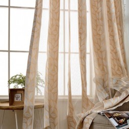 Tende In Tulle Jacquard A Foglia, Tende Trasparenti Nordiche Per Il Soggiorno