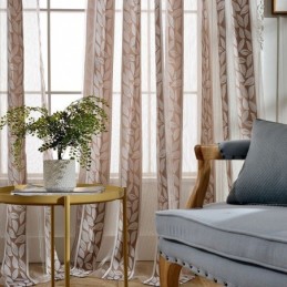 Tende In Tulle Jacquard A Foglia, Tende Trasparenti Nordiche Per Il Soggiorno