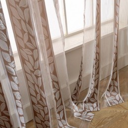 Tende In Tulle Jacquard A Foglia, Tende Trasparenti Nordiche Per Il Soggiorno