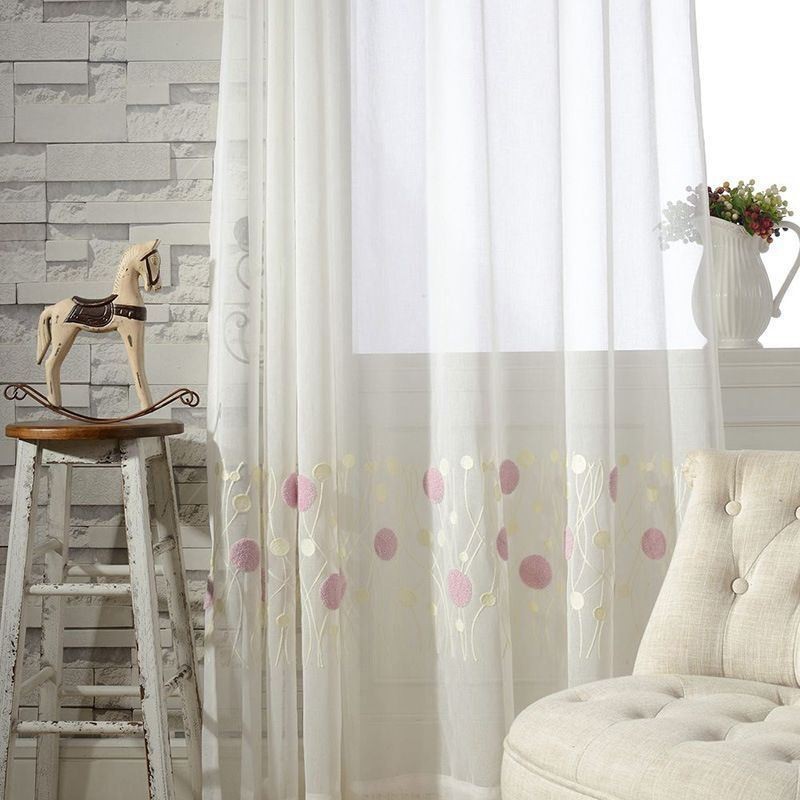 Tenda In Tulle Ricamata, Su Misura, Moderna, In Voile, Per Soggiorno, Camera Da Letto
