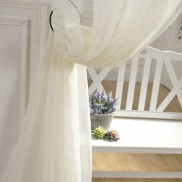 Tenda Trasparente Traspirante Su Misura, Tenda Decorativa In Tulle Bianco Per Soggiorno