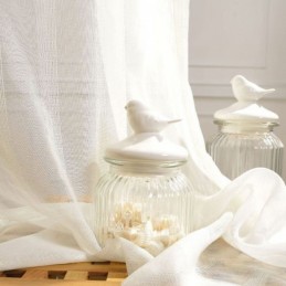 Tenda Trasparente Traspirante Su Misura, Tenda Decorativa In Tulle Bianco Per Soggiorno