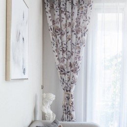 Tenda Stampata Botanica Su Misura, Tenda In Tulle Trasparente Per Soggiorno E Camera Da Letto