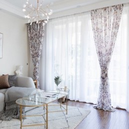 Tenda Stampata Botanica Su Misura, Tenda In Tulle Trasparente Per Soggiorno E Camera Da Letto
