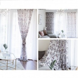 Tenda Stampata Botanica Su Misura, Tenda In Tulle Trasparente Per Soggiorno E Camera Da Letto