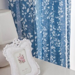 Tenda Trasparente Stampata Simplicity, Su Misura, Con Foglie In Tulle Per Soggiorno
