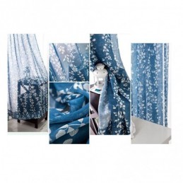 Tenda Trasparente Stampata Simplicity, Su Misura, Con Foglie In Tulle Per Soggiorno