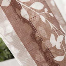 Tenda Trasparente Stampata Simplicity, Su Misura, Con Foglie In Tulle Per Soggiorno