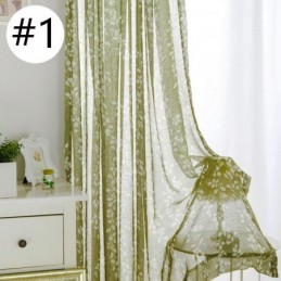 Tenda Trasparente Stampata Simplicity, Su Misura, Con Foglie In Tulle Per Soggiorno