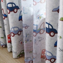 Tenda Oscurante Su Misura Con Motivo A Macchinine Per Cameretta Dei Bambini