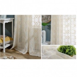 Tenda Con Ricamo Nordico Su Misura, In Cotone Trasparente, Per Soggiorno E Camera Da Letto
