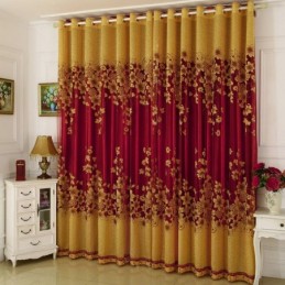 Tenda Trasparente Stile Country Americano, Su Misura, Con Motivo A Rami Di Fiori In Jacquard, Per La Camera Da Letto