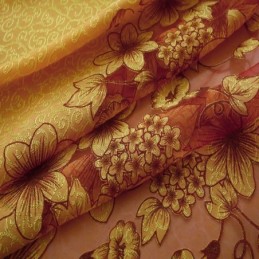 Tenda Trasparente Stile Country Americano, Su Misura, Con Motivo A Rami Di Fiori In Jacquard, Per La Camera Da Letto