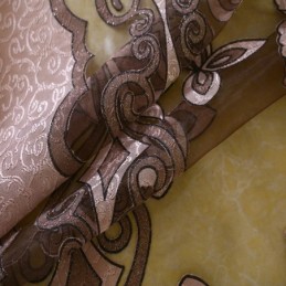 Tenda Trasparente Stile Country Europeo, Su Misura, Con Motivo Floreale In Jacquard, Semi-Oscurante, Per Soggiorno