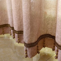 Tenda Trasparente Stile Country Europeo, Su Misura, Con Motivo Floreale In Jacquard, Semi-Oscurante, Per Soggiorno