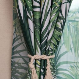 Tenda Oscurante Stampata Tropicale Su Misura, Tenda Nordica In Tulle Con Foglie Per Camera Da Letto