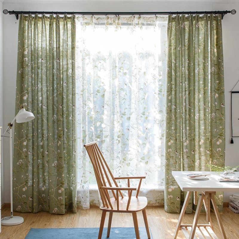 Tenda Oscurante In Cotone E Lino Su Misura, Stampa Americana, Pannello Traspirante Per Finestra, Camera Da Letto