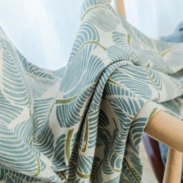 Tenda Oscurante Moderna Max Su Misura Con Stampa A Foglia Verde Per Camera Da Letto