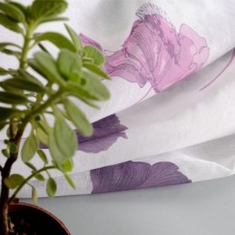 Tenda Trasparente In Voile Minimalista Moderna Su Misura, Con Foglia Di Loto, Viola, Per Camera Da Letto