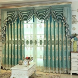 Tenda Di Lusso Su Misura Tenda In Ciniglia Con Fiori Ricamati