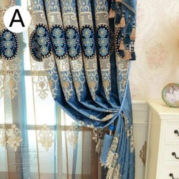 Tenda Di Lusso Su Misura Tenda In Ciniglia Con Fiori Ricamati