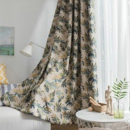 Tenda Oscurante Spessa Max Su Misura, Con Foglie Di Banano Verde, Jacquard, Oscurante Per Ambienti