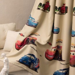 Tende Oscuranti Per Bambini Con Stampa Di Auto Dei Cartoni Animati, Decorazioni Per Finestre