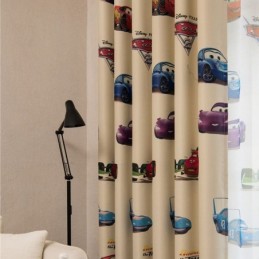 Tende Oscuranti Per Bambini Con Stampa Di Auto Dei Cartoni Animati, Decorazioni Per Finestre