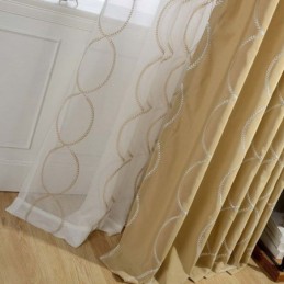 Tenda Moderna Traspirante Trasparente Su Misura Con Ricamo A Forma Di 8 Per Soggiorno