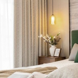 Eleganti Tende Oscuranti Con Stampa Di Foglie Per Il Soggiorno