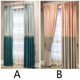 Tenda Oscurante Su Misura Con Ricamo Decorativo Di Fiori Nordici
