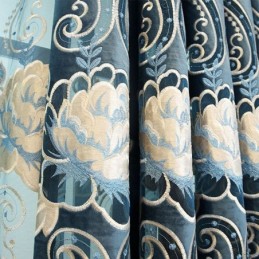 Tenda In Ciniglia Su Misura, Stile Europeo, Ricamo Floreale