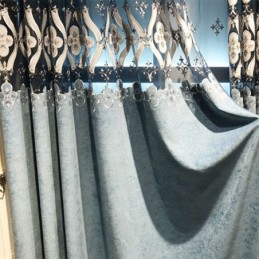 Tenda In Ciniglia Su Misura, Stile Europeo, Ricamo Floreale