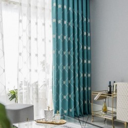 Tenda Moderna Su Misura In Cotone Con Reticolo A Rombi
