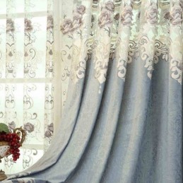 Tenda Per La Casa Tenda Su Misura In Velluto Italiano Con Ricamo Floreale