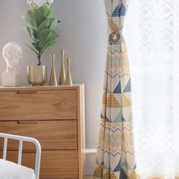 Tenda Moderna Su Misura In Cotone A Triangolo Stampato