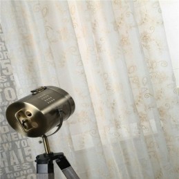 Tenda Semplice Trasparente Su Misura Con Ricamo Floreale Astratto Per Finestra
